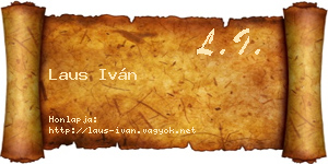 Laus Iván névjegykártya